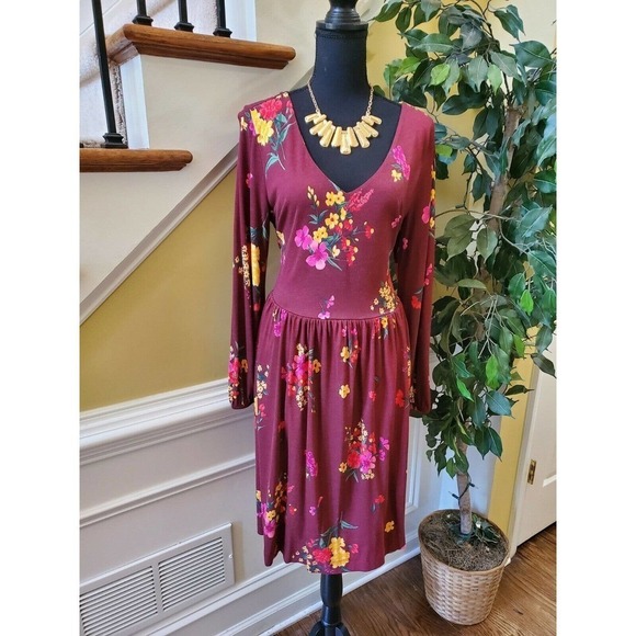 Old Navy Dress Large Plum Floral Shift - Picture 1 of 16